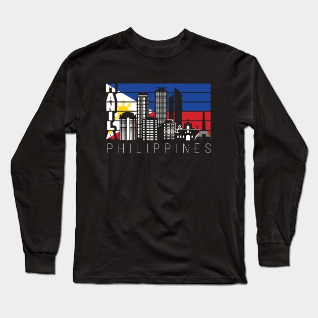 Manila, Philippines Long Sleeve T-Shirt by ThyShirtProject - Affiliate